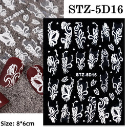 Cute Deer Christmas Nail Stickers 5D Embossed Elk Star Gingerbread Man Snowflake Santa Claus Holly DIY Winter Engraved Manicure* (ONLINE ORDER ONLY)