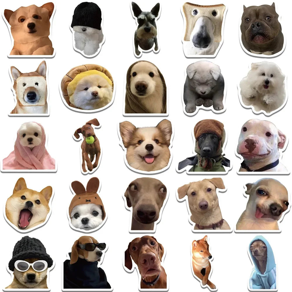 10/30/50Pcs Funny Meme Dog Waterproof Graffiti Sticker Aesthetic Decorative Luggage Laptop Phone Fridge Scrapbook Kids Stickers (ONLINE ORDER ONLY)