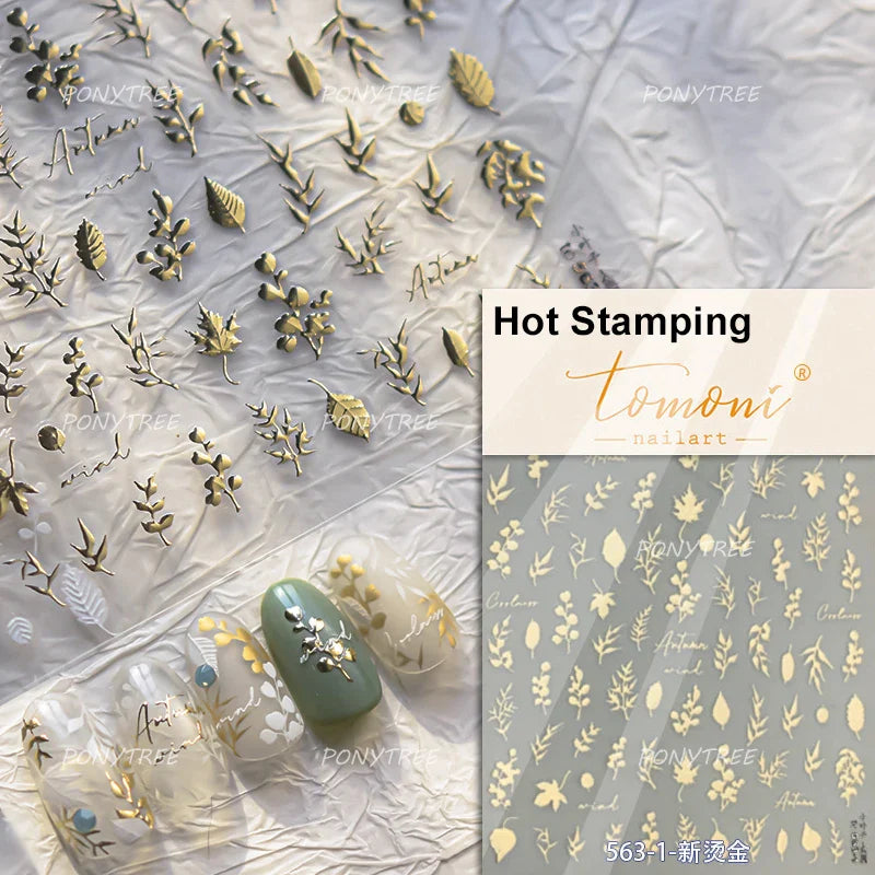 Blue Flower Vivid Bird Hope Can Set You Free Magpie Leaf Pearl Letter Adhesive Nail Art Sticker Aesthetic Beauty Manicure Decal (ONLINE ORDER ONLY)
