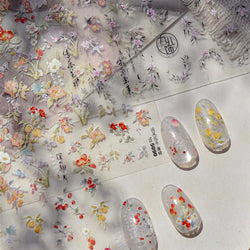 Antique Flowers Bird Swallow Fruit Narcissus Orchid Oranges Peaches Grape Cherry Strawberries Nail Art Stickers Manicure Decals (ONLINE ORDER ONLY)