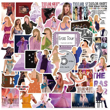 10/50PCS The Eras Tour Singer Stickers Pack DIY Skateboard Motorcycle Suitcase Stationery Decals Decor Phone Laptop Toys (ONLINE ORDER ONLY)