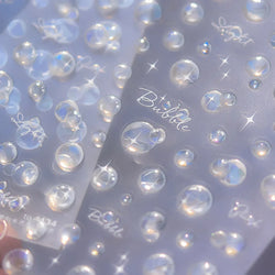 Summer Beach Dreamy Water Bubble Mermaid Shell Conch Starfish Jellyfish Soft Relief Decoration Nail Art Stickers Manicure Decals (ONLINE ORDER ONLY)