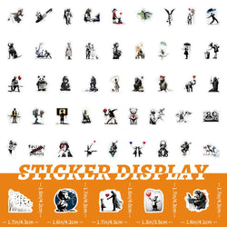 10/30/50/100pcs Cartoon Banksy Street Art Graffiti Stickers Decals Kids Toys Notebook Laptop Phone Notebook Decoration Sticker (Online Order Only)