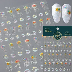 Beach Colourful Conch Dolphin Shell Starfish Jellyfish Star Summer Sea Wave Vacation Mode Water Bubble Nail Art Stickers Decals (Online Order Only)