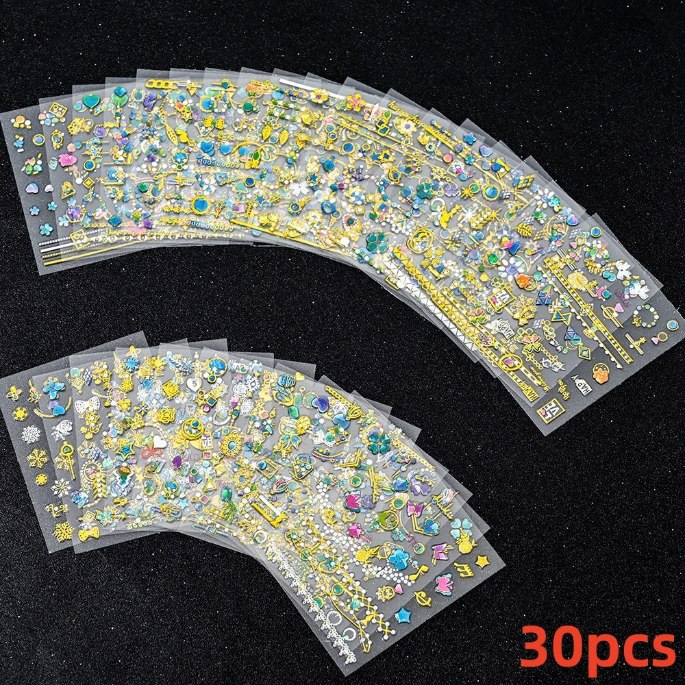 30 Sheets Cute Penguin Winter Nail Stickers Set 3D Snowflake Christmas Decals Tree Elk Bell Self Adhesive Slider Manicure Tips * (ONLINE ORDER ONLY)