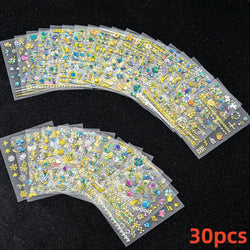 30 Sheets Cute Penguin Winter Nail Stickers Set 3D Snowflake Christmas Decals Tree Elk Bell Self Adhesive Slider Manicure Tips * (ONLINE ORDER ONLY)