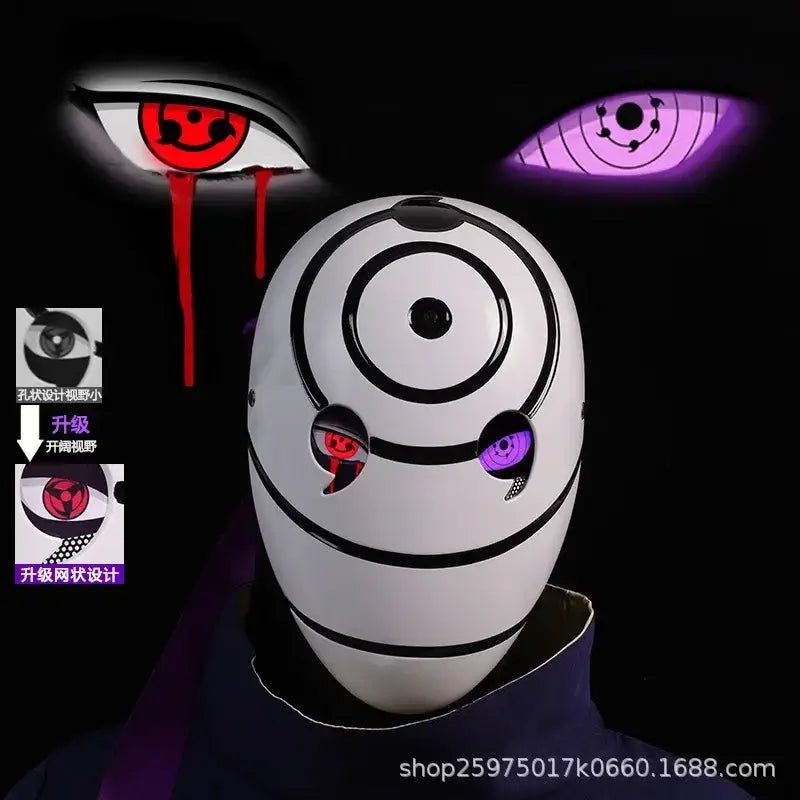 Obito Cosplay Mask: High Gloss Akatsuki Anime Prop