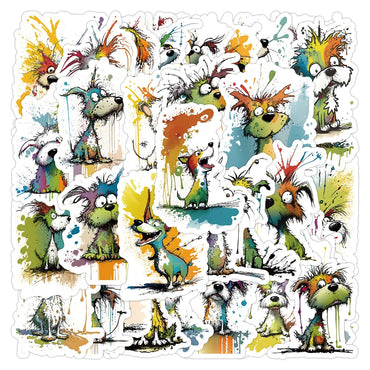 10/30/50PCS Colourful Dog Stickers Cool Graffiti DIY Waterproof Scrapbook Phone Suitcase Luggage Car Kids Sticker Decoration Toy (ONLINE ORDER ONLY)