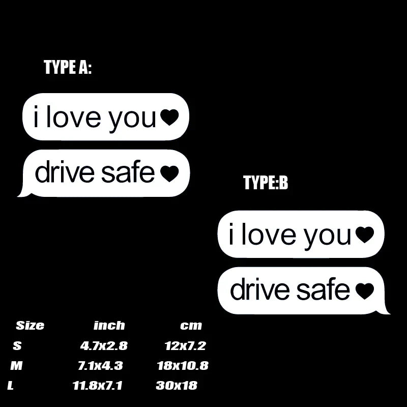 "drive safe"stickers,creative&funny High Quality And Durable Automobiles Exterior Accessories Self-adhesive Decals (ONLINE ORDER ONLY)