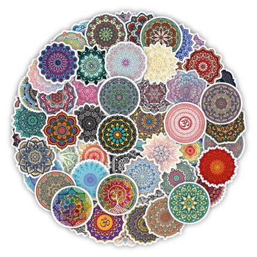 10/50PCS Yoga Mandala Pattern PVC Stickers for Car Suitcase Car Helmet Luggage Graffiti Sticker For Phone Case Home Decals (Online Order Only)