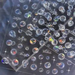 Summer Beach Dreamy Water Bubble Mermaid Shell Conch Starfish Jellyfish Soft Relief Decoration Nail Art Stickers Manicure Decals (ONLINE ORDER ONLY)