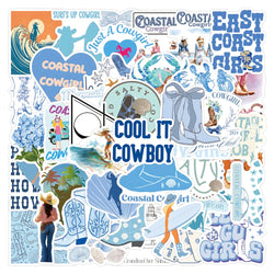 Coastal Cowgirl Blue Stickers Pack - VSCO Decals for Notebook, Phone, Car, Fridge, Suitcase (ONLINE ORDER ONLY)
