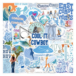 Coastal Cowgirl Blue Stickers Pack - VSCO Decals for Notebook, Phone, Car, Fridge, Suitcase (ONLINE ORDER ONLY)