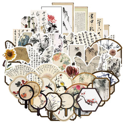 Ancient Style Clear Breeze Wash Painting Stickers - 10/30/60Pcs for Suitcase, Skateboard, Laptop, Luggage, Phone, DIY Decal (ONLINE ORDER ONLY)