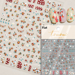 Mini Colourful Flower Black Yellow Petal Wreath 5D Chic Embossed Reliefs Delicate Self Adhesive Nail Art Stickers Manicure Decal (Online Order Only)
