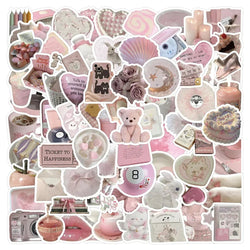 Kawaii Pink Aesthetic Stickers Cartoon Decals for Laptop Suitcase Scrapbook (Online Order Only)
