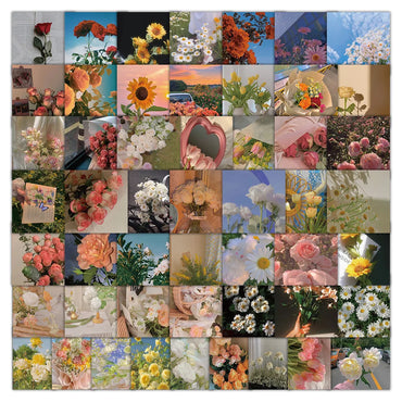 10/30/50PCS Rose Aesthetic Stickers Flowers Decal For Notebbok Wall Phone Album Fridge Suitcase PVC Waterproof Kids DIY Sticker (Online Order Only)