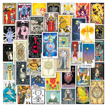 10/30/50pcs Cartoon Tarot Card Anime Stickers Aesthetic Decal Laptop Skateboard Motorcycle Phone Car Waterproof Sticker Kid Toy (ONLINE ORDER ONLY)