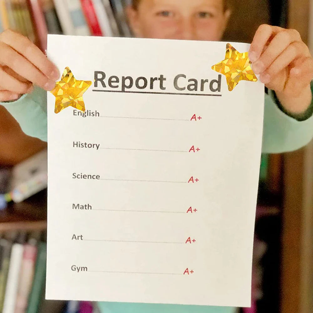 500pcs/roll Holographic Color Star Stickers for Wall Crafts Classroom Teachers Supplies for Kids Reward Foil Star Label Stickers (ONLINE ORDER ONLY)