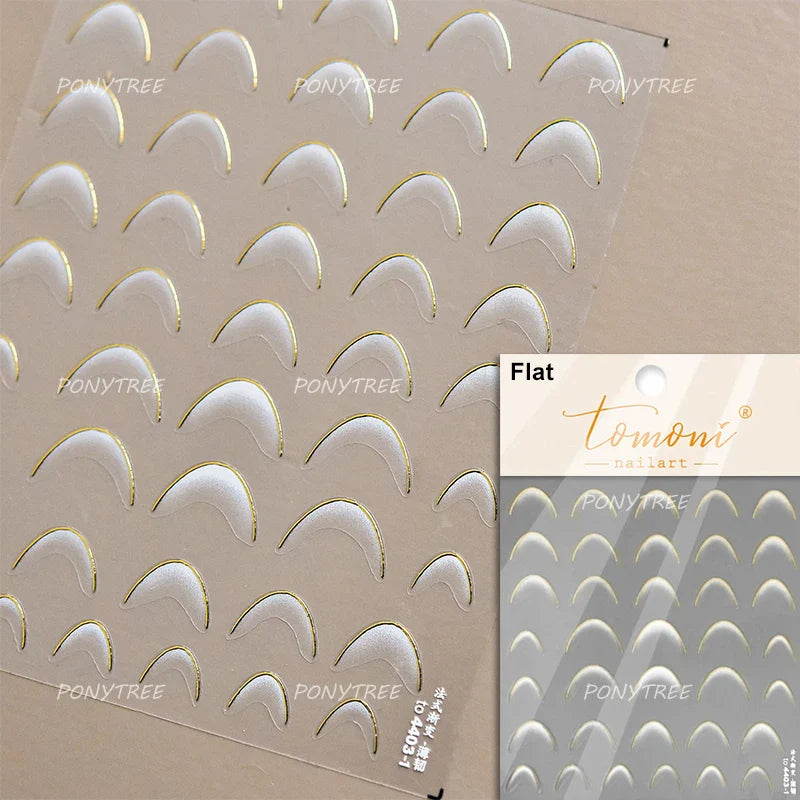 Golden Ink Brush Hot Stamping Irregular Lines Texture Sensation Moon Advanced Feeling Adhesive Nail Art Sticker Manicure Decals (Online Order Only)
