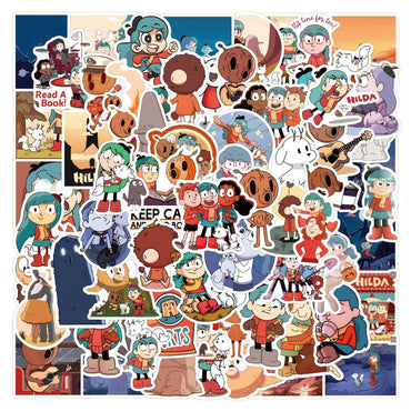 10/30/55/110PCS Hilda Stickers Funny Cartoon Stciekr Adventure Comics Decals Luggage Laptop Guitar Car Bike Skateboard Kids Toys (ONLINE ORDER ONLY)