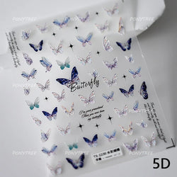 Steam Punk Butterfly Gear Green Star Gold Stamping Self Adhesive Nail Art Decoration Stickers Illusion Polarized Manicure Decals (ONLINE ORDER ONLY)