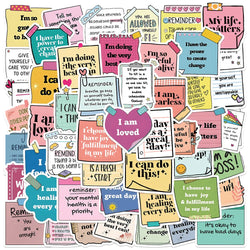 50PCS Inspirational Quote Stickers for DIY, Laptop, Luggage, Skateboard, Kid Gift (ONLINE ORDER ONLY)