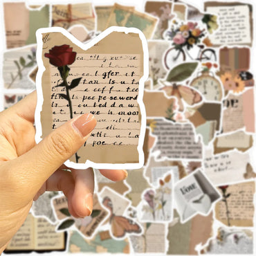 10/30/50PCS Retro Magazine Fragment Stickers Graffiti Art Vintage Decals Decoration For Skateboard Laptop Phone Fridge DIY Toys (ONLINE ORDER ONLY)