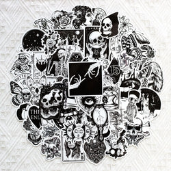 Gothic Stickers, 50 Pcs skull Vinyl Sticker Pack, Waterproof Skeleton Stickers for Laptops, Water Bottles, Phone Case (ONLINE ORDER ONLY)
