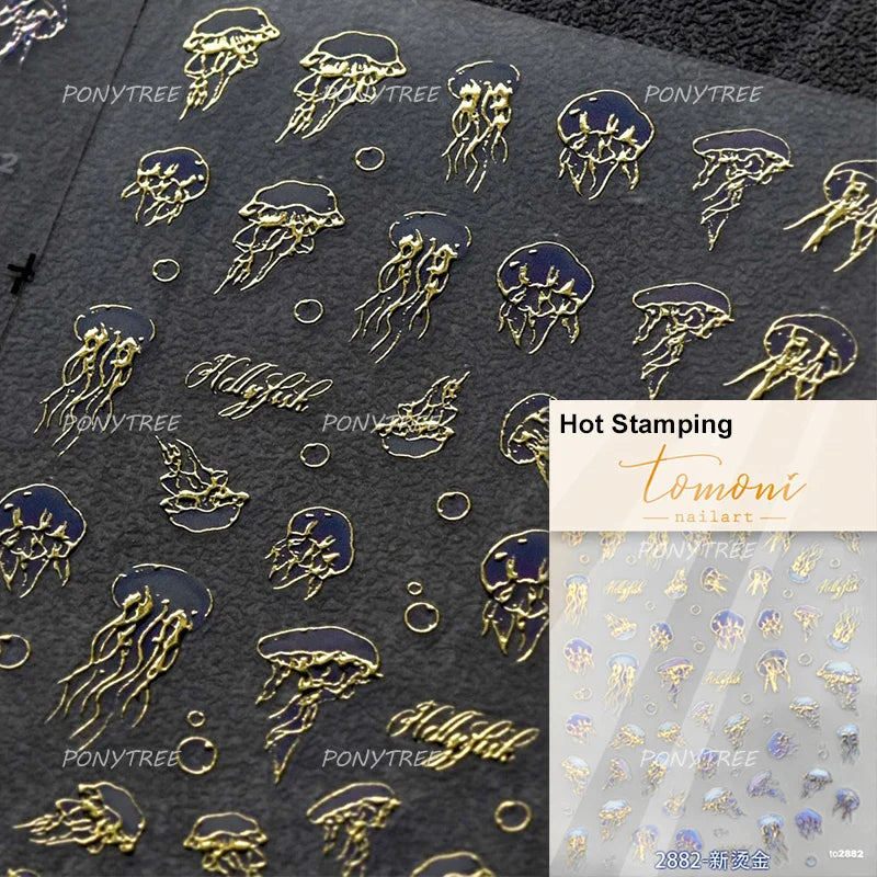 Starfish Dolphin Otter Shell Conch Whale Seahorse Pearl Oyster Infauna Self Adhesive Nail Art Stickers Manicure Decals Wholesale (ONLINE ORDER ONLY)