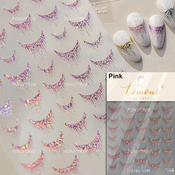 French Style Bronzing Arc Lava Metal Flow Curvy Delicate Punk Charming Self Adhesive Nail Art Stickers Manicure Decals Wholesale (Online Order Only)