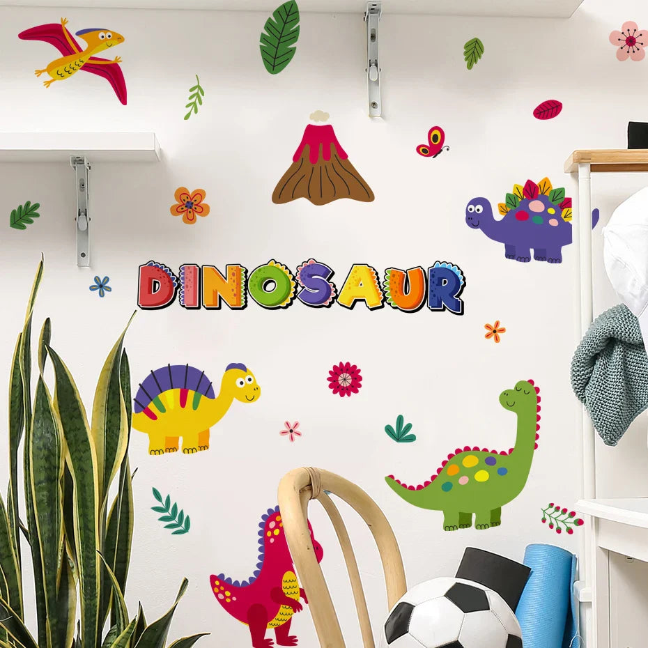 Dinosaur Wall Stickers Decals Waterproof Decor for Bedroom Living Room (Online Order Only)