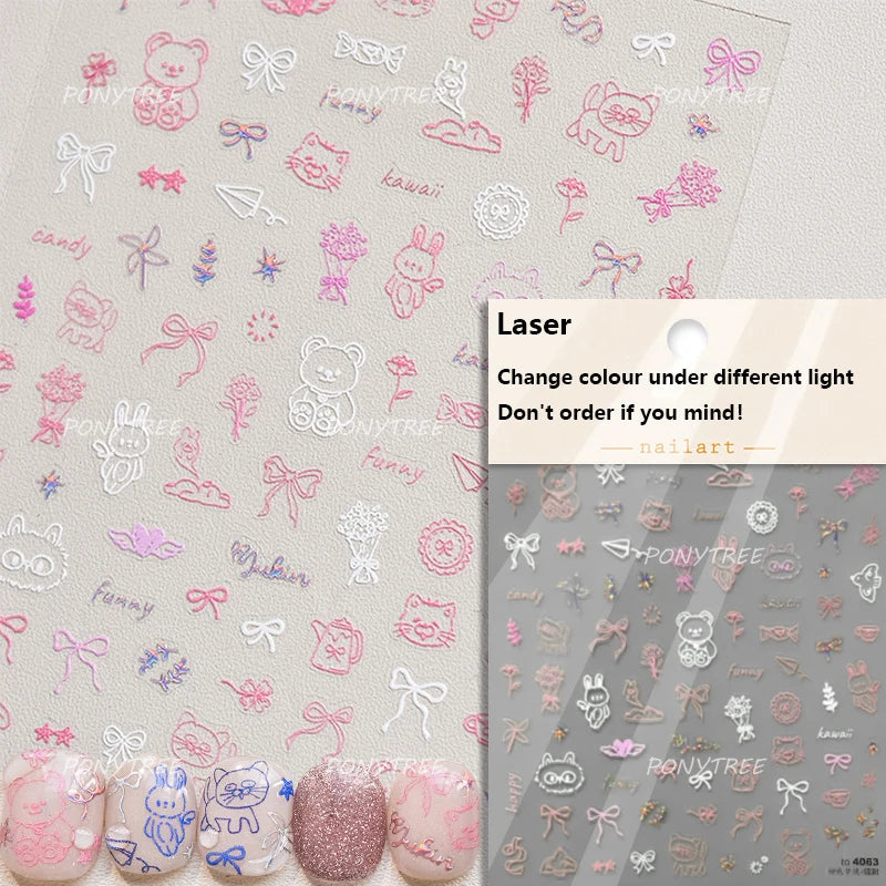 Worker's Speech Chinese Characters Abstract Comics Vivid Patterns Adhesive Nail Art Stickers Satirical Writing Manicure Decals (Online Order Only)