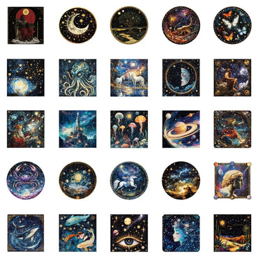 10/30/50PCS Cartoon Universe Sticky PVC Sticker Aesthetic Stationery DIY Decoration Scrapbooking School Supplies for Kids (ONLINE ORDER ONLY)
