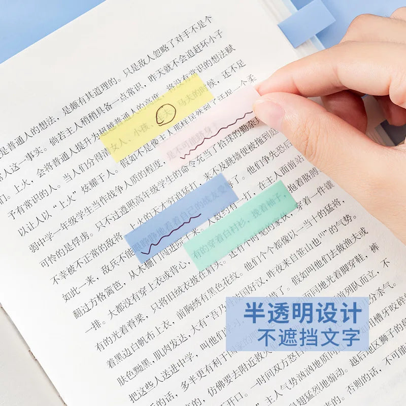 PET Transparent Index Sticky Note Sticker Student Label Sticky Note Sticker Notepad Bookmark School supplies Kawaii stationery (ONLINE ORDER ONLY)