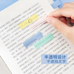 PET Transparent Index Sticky Note Sticker Student Label Sticky Note Sticker Notepad Bookmark School supplies Kawaii stationery (ONLINE ORDER ONLY)