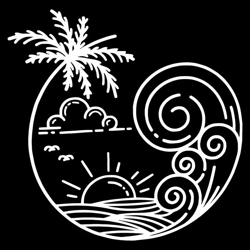 Beach Decal For Car Sticker Cover Laptop Vinyl Decal Computer Decal Bumper Window Stickers Beach Theme Decals Vinyl Decals (ONLINE ORDER ONLY)
