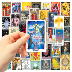 10/30/50pcs Cartoon Tarot Card Anime Stickers Aesthetic Decal Laptop Skateboard Motorcycle Phone Car Waterproof Sticker Kid Toy (ONLINE ORDER ONLY)
