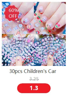 1PCS Checkerboard Nail Art Stickers 3D Classic Plaid Design Nail Decals Fashion Black White Houndstooth Manicure Accessories (Online Order Only)