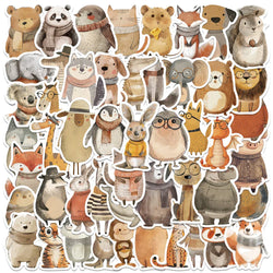 50pcs Vintage Kawaii Cartoon Animals Aesthetic Stickers For Kids Water Bottle Stickers Notebook Luggage Laptop Vinyl Decals (ONLINE ORDER ONLY)