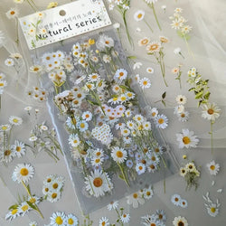 JIANQI 6pcs Transparent PET Floral Stickers Scrapbooking DIY Journal Decor (Online Order Only)
