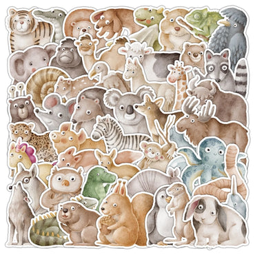 10/30/50PCS Kawaii Animal Cartoon Stickers for Vintage Toy Decals Skateboard Fridge Phone Guitar Motorcycle Luggage Sticker (Online Order Only)