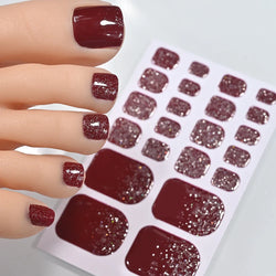 110Tips 3D Full Cover Gradient Toenail Stickers Multi Color Self Adhesive Slider No Need UV Lamp Cured Press On Toe Nail Decals* (ONLINE ORDER ONLY)