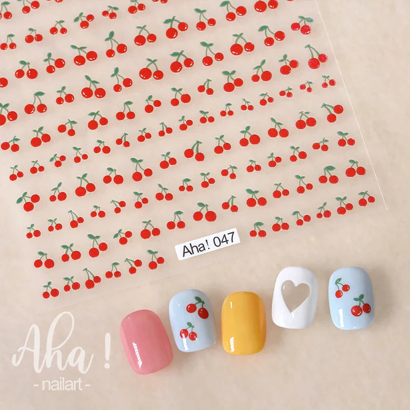 1Pc Cherry Fruit Nail Sticker Nail Art Decals Summer Lemon Grapefruit Self Adhesive DIY Nail Stickers Aha Series Nail Art Decor (Online Order Only)