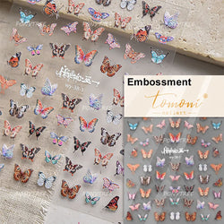 Yellow Butterfly Rose Flower Lace Gradual Wing Charming Romantic Jelly Camellia Self Adhesive Nail Art Stickers Manicure Decals (Online Order Only)