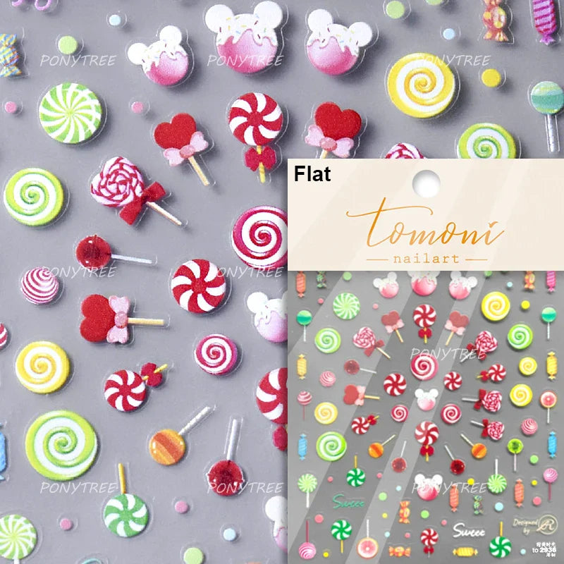 Cute Baking Cookies Bread Bread Cheese Pudding Chocolate Croissant Doughnut Adhesive Nail Art Decoration Sticker Manicure Decals (ONLINE ORDER ONLY)