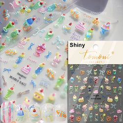 Sweet Cookies Biscuit Snack Delicious Doughnut Savoury Food Bicky Croissant Cheese Pudding Baguette Chic Nail Art Stickers Decal (ONLINE ORDER ONLY)