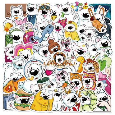 10/30/50PCS Kawaii Samoyed Dog Cartoon Stickers Cute Decals For Laptop Luggage Phone Notebook Bike DIY Decoration Sticker Toys (Online Order Only)