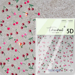 Lovely Mini Red Cherry Jelly Star Sun Fruit Charming Silver 3D 5D Self Adhesive Nail Art Stickers Cute Manicure Decals Wholesale (ONLINE ORDER ONLY)