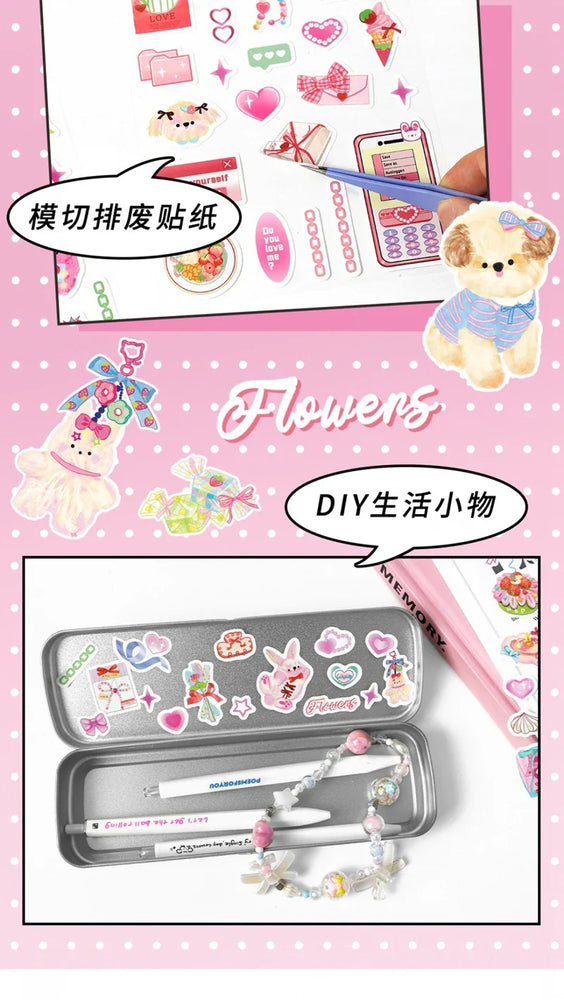 2Pcs/lot Girl Feelings Series Stickers Cute Sticker Scrapbooking Decorative Sticker Photo Album DIY Diary Stick Label Stationery (ONLINE ORDER ONLY)